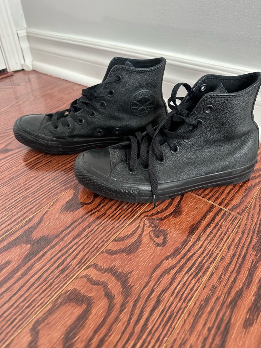 Converse Black High-Top Leather Sneakers